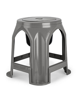 Портативный туалет 42х39см для взрослых серый полиэтилен 000000000001227343