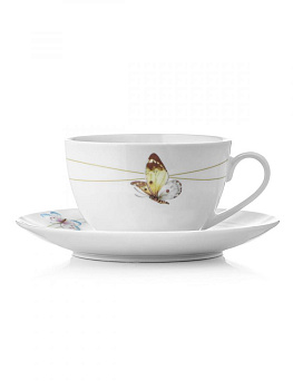 Набор чайный 12 предметов (чашка 250мл-6шт/блюдце 16см-6шт) ESPRADO Mariposa твердый фарфор 000000000001188377