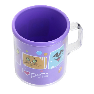 Термокружка 400мл MARTIKA Любимые животные фиолетовая пластик С525ФИЛ 000000000001118836