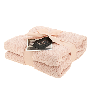 Плед DE'NASTIA Елочка 150х200 100%полиэстер розовый T040156 000000000001200625