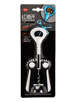 Штопор 18х7см в ассортименте нержавеющая сталь/полипропилен 000000000001229421