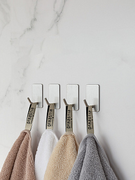 Набор крючков 4шт 4,5x2,5см DE'NASTIA серый матовый нержавеющая сталь 000000000001230225