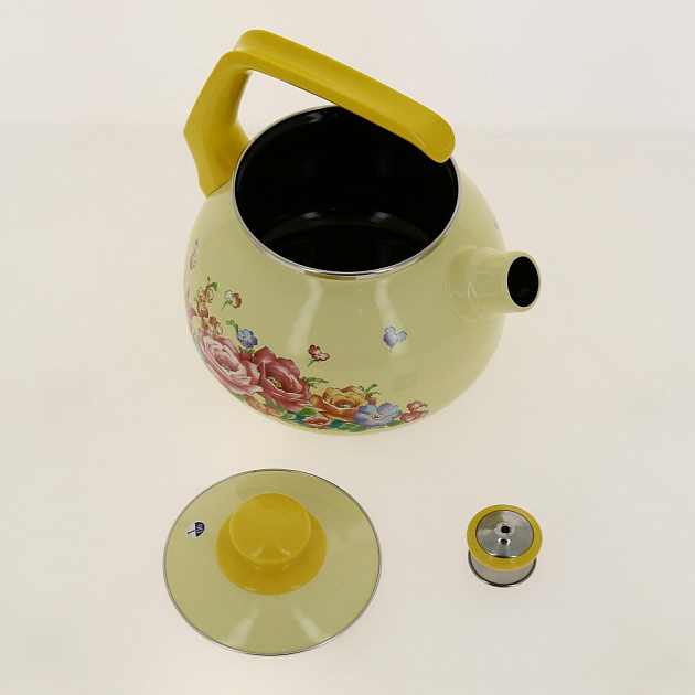 Чайник со свистком 2,5л Японский сад бакелитовая ручка эмаль 000000000001183190