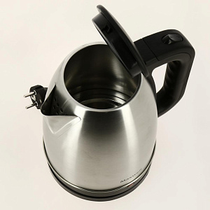 Чайник 1,7л Maxwell MW-1001 мощность 2200вт плоское дно индикатор уровня воды/включения открывание крышки нажатием на кнопку нержавеющая сталь пластик 000000000001204161