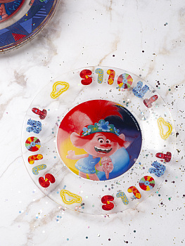 Тарелка 19,5см ND PLAY Поп Тролли 2 стекло 000000000001203144