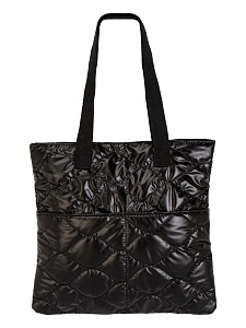 Сумка шоппер 35х34см стеганная с карманами черный полиэстер 000000000001229449