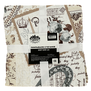 Покрывало 220х240см ПОСУДА ЦЕНТР стеганое сердце полиэстер 000000000001174840