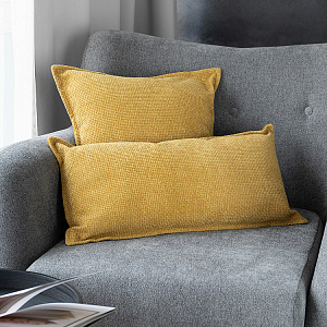 Наволочка декоративная 45х45см DE'NASTIA на молнии желтый шенилл меланж полиэстер 000000000001226965