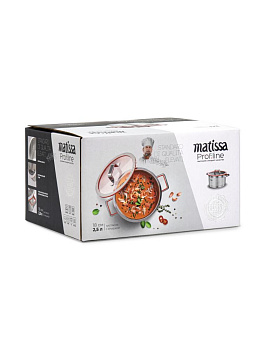 Кастрюля с крышкой 2,5л MATISSA красный нержавеющая сталь/силикон/стекло 000000000001227362