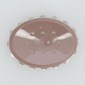 Мыльница DE'NASTIA граненая вишневая пластик 000000000001207113