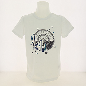 Футболка для мальчика DE'NASTIA трикотаж 128 (7-8лет) белый 100%Хлопок I000142 000000000001178258