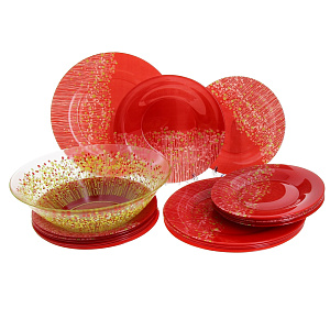 Столовый набор Flowerfield Red Luminarc, 19 предметов 000000000001060749