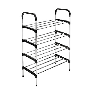 Обувница 4-х ярусная 56х28х80см LUCKY металл/пластик 000000000001222575