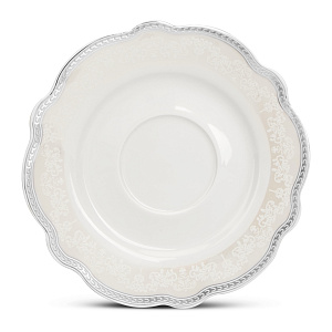 Пара чайная 280мл/блюдце Stephanie с перламутром серебро фарфор 000000000001219801