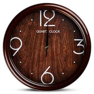 Часы настенные D30см Bois sombre круглые пластик 000000000001209209