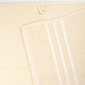 Полотенце махровое 70х130см DINA ME бордюр с 3 полосками молочное плотность 380гр/м 100%хлопок 000000000001210276