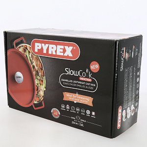 Кастрюля 3,8л 29см PYREX EASYGRIP овальная красная чугун 000000000001142244