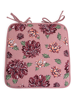 Подушка на стул DeNASTIA Коллекция "Пионы" 33*38*38см Хлопок70%/ПЭ30% бордовый/розовыйP111186 000000000001202914