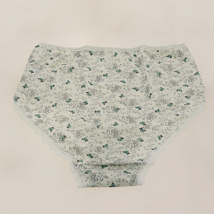 Трусы женские размер L LUCKY цветочек/кружево Midi серый/голубой 94%хл 6%эл 000000000001187731