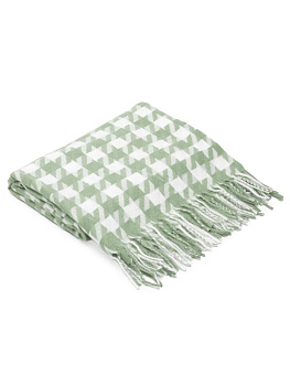 Палантин 70х180см орнамент гусиная лапка мятный полиэстер 000000000001229210