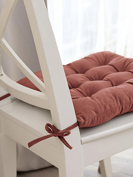 Подушка на стул 40х40см DE'NASTIA темно-розовый велюр полиэстер 000000000001226955