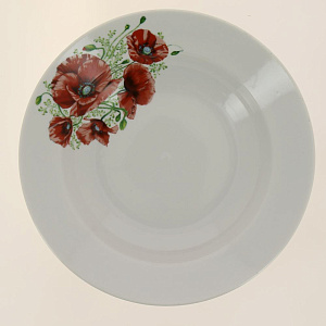 Тарелка фарфор суповая 200 мм супадкий край Маки,069482 000000000001193468