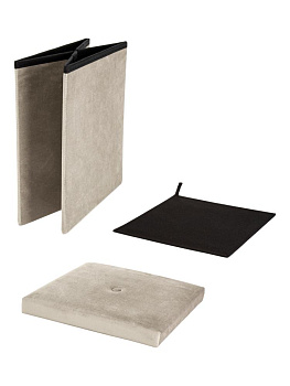 Пуфик складной 38х38х38см куб бежевый велюр 000000000001226413