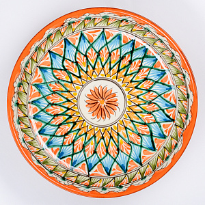 Блюдо (ляган) 25см ROSHIDON CERAMIK рисунок мехроб оранжевый керамика 000000000001211853