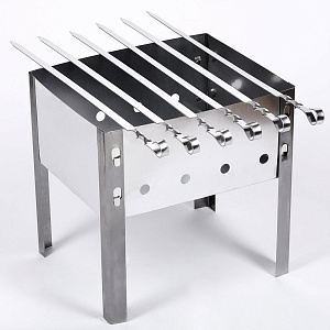 Мангал 300х250х140мм толщина 0,5мм без шампуров в коробке сталь 000000000001211095