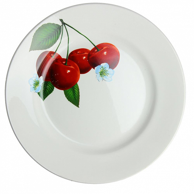 Мелкая тарелка Вишенка Кубаньфарфор, 17.5 см 000000000001005636
