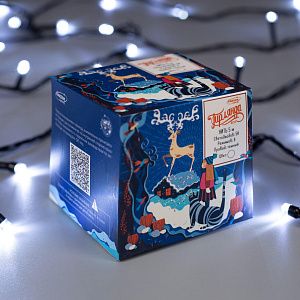 Гирлянда-Нить 5м 50LED LUAZON LIGHTING IP20 8 режимов 220В тёмная нить свечение белое 000000000001207992