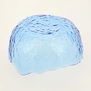 Салатник 20см/1,2л LUCKY большой голубой с золотой каймой стекло 000000000001208542