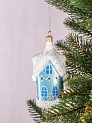 Декоративное украшение Избушка 12см БИРЮСИНКА голубой стекло 000000000001207661
