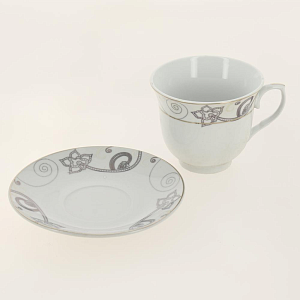 Набор чайный фарфор 12шт (6 чашек 220мл + 6 блюдец) металлический стенд подарочная упаковка Аврора Алия Guterwahl 113-19014 000000000001200591