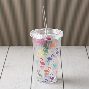 Подарочный набор LoveLife "Фламинго" (плед 150х130см + стакан) 4785068 000000000001200182