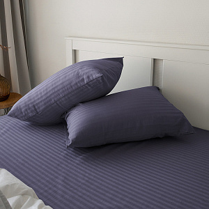 Наволочки 50x70см 2шт DE'NASTIA сиреневый страйп-сатин 1см хлопок 100% 000000000001226092