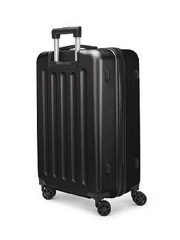 Чемодан на колесах M (42х26х65см) геометрия черный ABS 000000000001226509