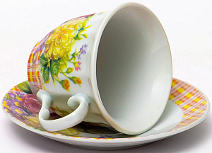 Набор чайный фарфор 12шт (6 чашек 220мл + 6 блюдец) подарочная упаковка Флора Букет Olaff 124-01166 000000000001200545