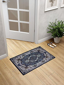 Коврик придверный 50х80см LUCKY Мол 2 синий/бежевый полиэстер 000000000001200455