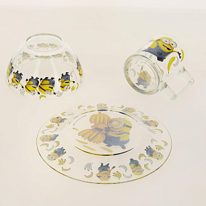 МИНЬОНЫ Набор для завтрака 3 предмета ОСЗ стекло 000000000001186724