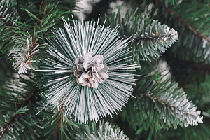 Ель искусственная 220см БИФОРЕС Люкс серебро ПВХ 000000000001214438