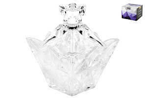 Ваза с крышкой 10смгранение лед стекло,DSTG22 000000000001193568