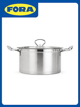 Кастрюля 4,2л FORA нержавеющая сталь/стекло 000000000001222996