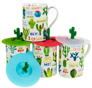 Кружка заварочная 310мл BALSFORD Кактус силиконовая крышка подарочная упаковка фарфор 000000000001197856