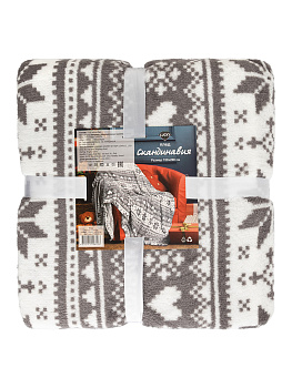 Плед 150x200см LUCKY Сканди Снежинка серый/белый полиэстер Плед 150x200см LUCKY Сканди Снежинка серый/белый полиэстер 000000000001214457