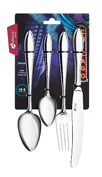 Набор столовых приборов APOLLO genio Chicag(1 столовая вилка,1столовая ложка,1чайная ложка,1столовый нож. Материал:нержавеющая сталь 000000000001194470