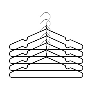 Набор вешалок 5шт 39,5х19см FORA с ПВХ покрытием черный металл 000000000001215491