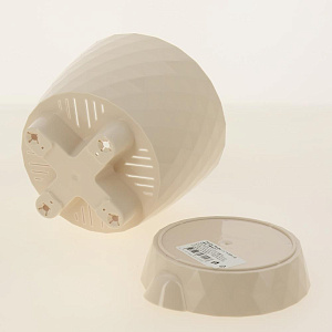 Горшок для растений Румба 1л жемчуг с пристежным поддоном прикорневой полив 000000000001196336