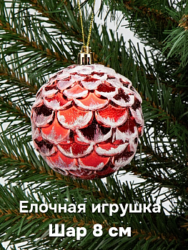 Декоративное украшение Шар 8см 1шт в ассортименте R011483/R011490/21F17S03028/21F16S02112/21F17S01030/23F18S01031-1RZ 000000000001210225