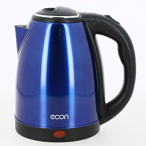 Чайник электрический 1,8л 1500Вт ECON автоотключение защита от включения без воды вращение на подставке на 360°C синий металл 000000000001214152